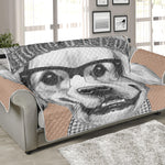 Hipster Golden Retriever Print Sofa Protector