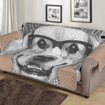 Hipster Golden Retriever Print Sofa Protector