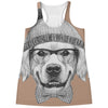 Hipster Golden Retriever Print Women's Racerback Tank Top