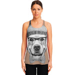 Hipster Golden Retriever Print Women's Racerback Tank Top