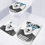 Hipster Jack Russell Terrier Print 3 Piece Bath Mat Set