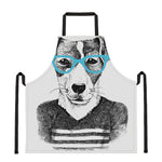 Hipster Jack Russell Terrier Print Apron
