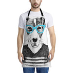 Hipster Jack Russell Terrier Print Apron