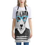 Hipster Jack Russell Terrier Print Apron