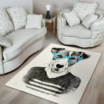 Hipster Jack Russell Terrier Print Area Rug