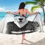 Hipster Jack Russell Terrier Print Beach Sarong Wrap