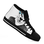 Hipster Jack Russell Terrier Print Black High Top Shoes