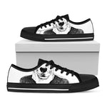 Hipster Jack Russell Terrier Print Black Low Top Shoes 