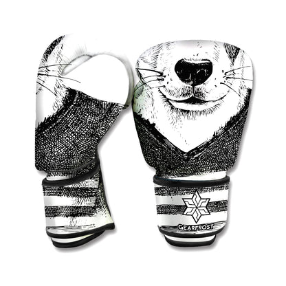 Hipster Jack Russell Terrier Print Boxing Gloves