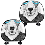 Hipster Jack Russell Terrier Print Car Headrest Covers