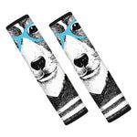 Hipster Jack Russell Terrier Print Car Seat Belt Covers