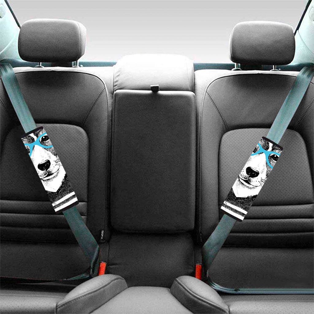 Hipster Jack Russell Terrier Print Car Seat Belt Covers