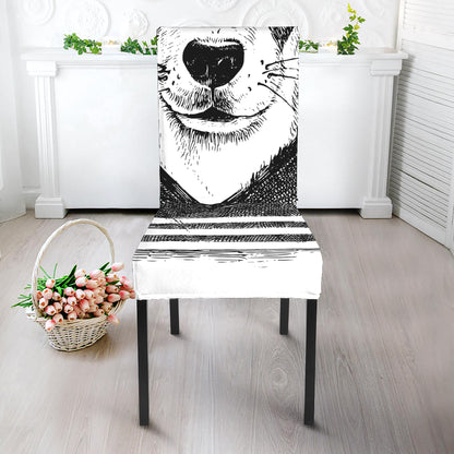 Hipster Jack Russell Terrier Print Dining Chair Slipcover