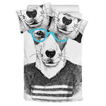 Hipster Jack Russell Terrier Print Duvet Cover Bedding Set