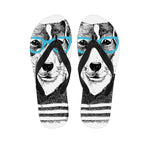 Hipster Jack Russell Terrier Print Flip Flops