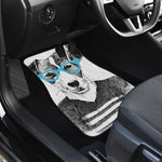 Hipster Jack Russell Terrier Print Front Car Floor Mats