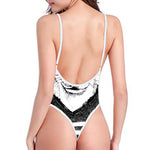 Hipster Jack Russell Terrier Print High Cut One Piece Swimsuit