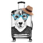 Hipster Jack Russell Terrier Print Luggage Cover
