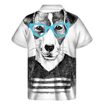 Hipster Jack Russell Terrier Print Men's Short Sleeve Shirt