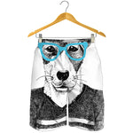 Hipster Jack Russell Terrier Print Men's Shorts