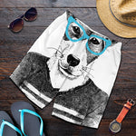 Hipster Jack Russell Terrier Print Men's Shorts