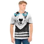 Hipster Jack Russell Terrier Print Men's T-Shirt