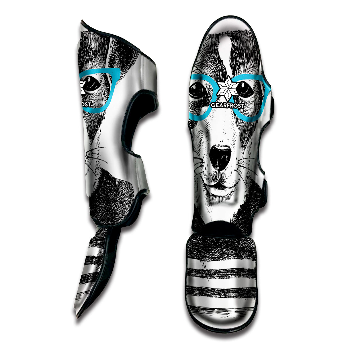 Hipster Jack Russell Terrier Print Muay Thai Shin Guard