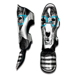 Hipster Jack Russell Terrier Print Muay Thai Shin Guard