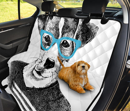 Hipster Jack Russell Terrier Print Pet Car Back Seat Cover