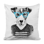 Hipster Jack Russell Terrier Print Pillow Cover