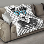 Hipster Jack Russell Terrier Print Quilt