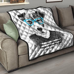 Hipster Jack Russell Terrier Print Quilt