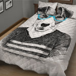 Hipster Jack Russell Terrier Print Quilt Bed Set