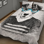 Hipster Jack Russell Terrier Print Quilt Bed Set