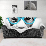 Hipster Jack Russell Terrier Print Sofa Cover