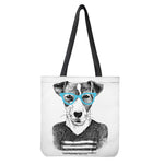 Hipster Jack Russell Terrier Print Tote Bag