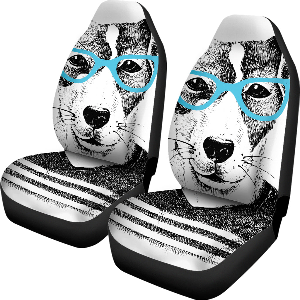 Hipster Jack Russell Terrier Print Universal Fit Car Seat Covers