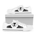 Hipster Jack Russell Terrier Print White Low Top Sneakers