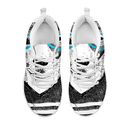 Hipster Jack Russell Terrier Print White Sneakers