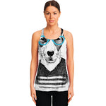 Hipster Jack Russell Terrier Print Women's Racerback Tank Top