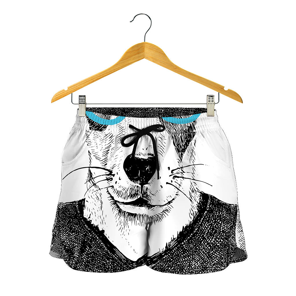Hipster Jack Russell Terrier Print Women's Shorts