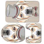 Hipster Labrador Retriever Print 3 Piece Bath Mat Set