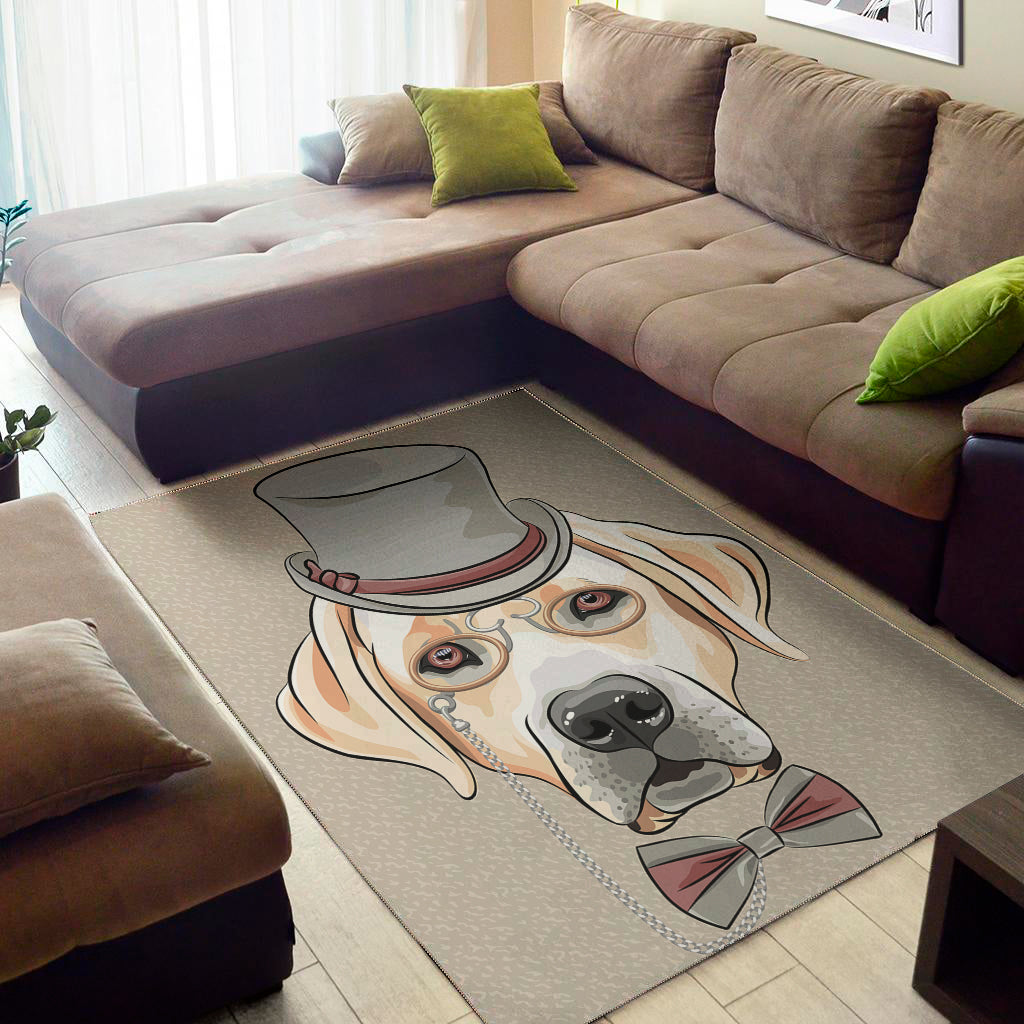 Hipster Labrador Retriever Print Area Rug