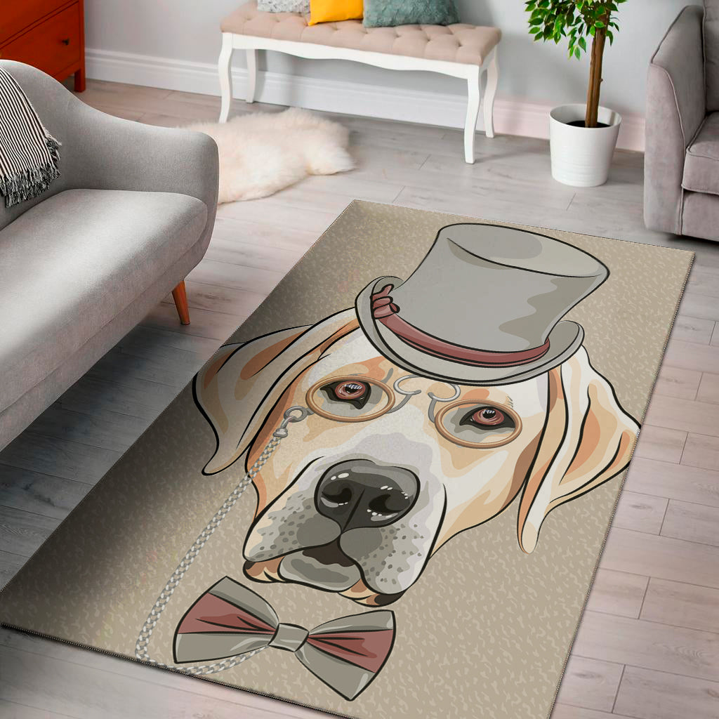 Hipster Labrador Retriever Print Area Rug