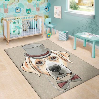 Hipster Labrador Retriever Print Area Rug