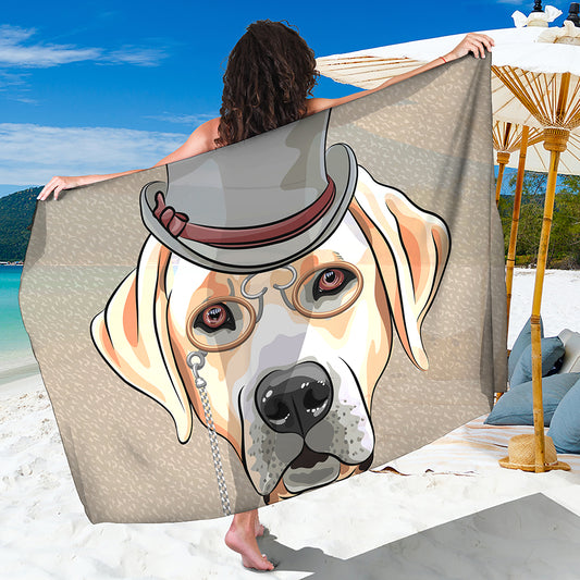 Hipster Labrador Retriever Print Beach Sarong Wrap