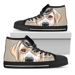 Hipster Labrador Retriever Print Black High Top Shoes