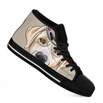 Hipster Labrador Retriever Print Black High Top Shoes