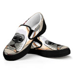 Hipster Labrador Retriever Print Black Slip On Shoes