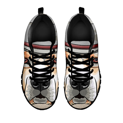 Hipster Labrador Retriever Print Black Sneakers